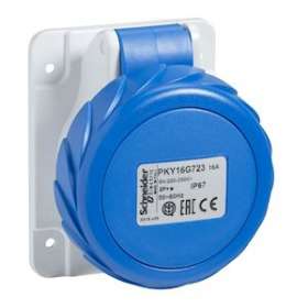 PratiKa - socle de prise industrielle droite 32 A - 2P+T - 200-250 V CA - IP67|Schneider Electric-SCHPKY32G723