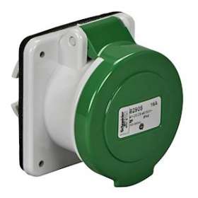 PratiKa - socle de prise industrielle droite - 16 A - 2P -20-25 V CA - IP44|Schneider Electric-SCH82911