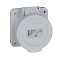PratiKa - socle de prise industrielle droite - 32 A - 2P - 40-50 V CA - IP44