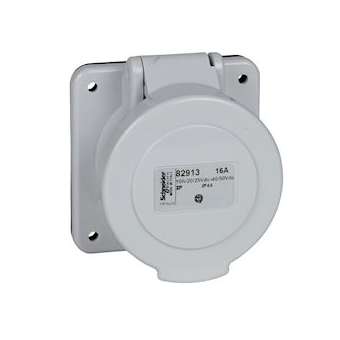 PratiKa - socle de prise industrielle droite - 32 A - 3P - 40-50 V CA - IP44|Schneider Electric-SCH82918