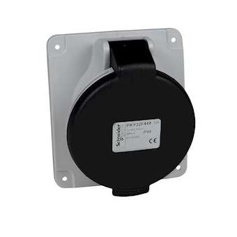 PratiKa - socle de prise industrielle coudée 16 A - 3P+T - 480-500 V CA - IP44|Schneider Electric-SCHPKY16F444