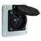 Socle DOM noir IP44 250V 2P+T 10/16A entraxe 60x60