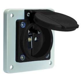 Socle DOM noir IP44 250V 2P+T 10/16A entraxe 60x60|Bals-BA171123