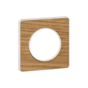 Odace Touch, plaque Bois naturel avec liseré Blanc 1 poste|Schneider Electric-SCHS520802N