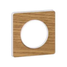 Odace Touch, plaque Bois naturel avec liseré Blanc 1 poste|Schneider Electric-SCHS520802N
