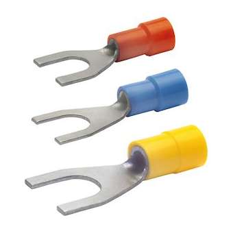 Cosse pré-isolée jaune à fourche section 4 à 6mm² bornage M10|Klauke-KKE650C-10E