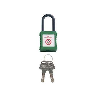 cadenas plastique vert anse nylon 6mm clé identique A3|Catu-CATPP-6-38-G-A3