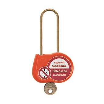 cadenas orange 70mm d.4mm cle aleatoire|Catu-CATAL-240-S-OR-Z
