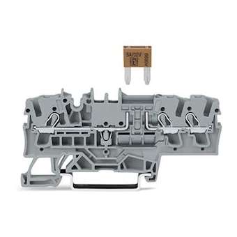 Borne à fusible pour fusibles plats, gris|Wago contact-WAG2002-1781