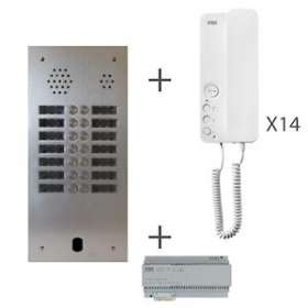 Kit Audio 2R 14Bp 2 Voice Programme|Urmet france-URMKA83-214
