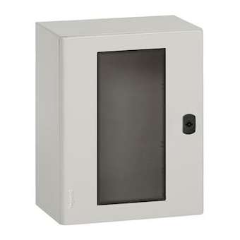 Coffret metal Atlantic version vertical 1 porte vitrée 500x400x200mm et plaque|Legrand-LEG036928