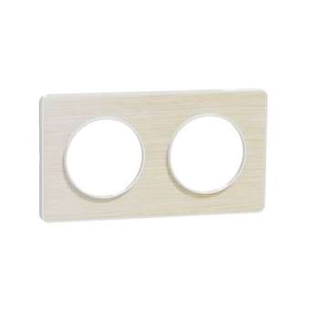 Odace Touch, plaque Bois nordique liseré Blanc 2 postes horiz./vert. 71mm|Schneider Electric-SCHS520804M