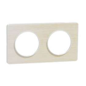 Odace Touch, plaque Bois nordique liseré Blanc 2 postes horiz./vert. 71mm|Schneider Electric-SCHS520804M