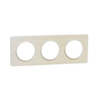 Odace Touch, plaque Bois nordique liseré Blanc 3 postes horiz./vert. 71mm|Schneider Electric-SCHS520806M