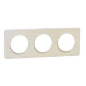 Odace Touch, plaque Bois nordique liseré Blanc 3 postes horiz./vert. 71mm|Schneider Electric-SCHS520806M