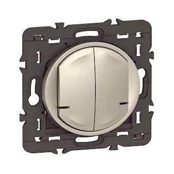 Cde double sans fils éclairage/prise Céliane with Netatmo sans plaque titane|Legrand-LEG067774A