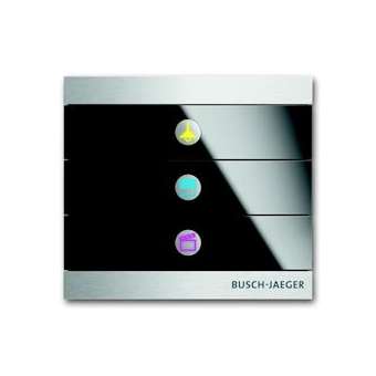 Commande 3 Touches Busch-Prion Verre Noir|ABB-ABB586753