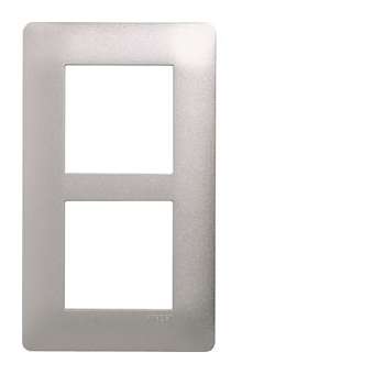 essensya Plaque 2 postes verticale entraxe 57mm Titane|Hager-HAGWE496