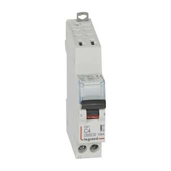 Disjoncteur DX³ 6000 - auto/vis - U+N - 230V~ - 4 A - 10 kA - courbe C - 1M|Legrand-LEG407709