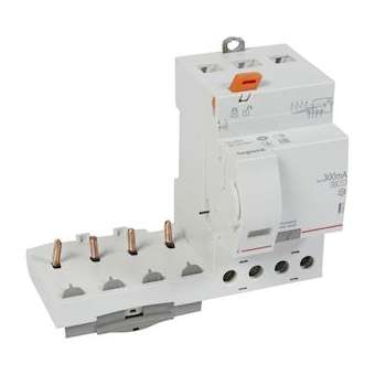 Bloc diff adaptable vis DX³ pour disj 1 mod/pôle 4P 400V~ 63A typeAC 300mA sél|Legrand-LEG410521