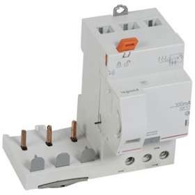 Bloc diff adaptable à vis DX³ pour disj 1 mod/pôle 3P 63A typeAC 300mA sélectif|Legrand-LEG410477