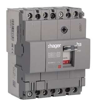 Disjoncteur boîtier moulé x160 4P 18kA 160A fixe|Hager-HAGHDA161L