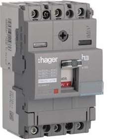 Disjoncteur boîtier moulé x160 3P 40kA 40A magnétique fixe|Hager-HAGHNA040M