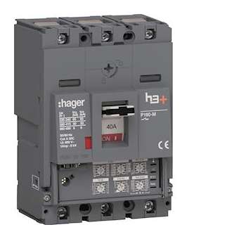 Disjoncteur Boitier Moulé h3+ P160 LSI 3P3D 40A 50kA CTC|Hager-HAGHMS040JC