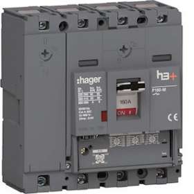 Disjoncteur Boitier Moulé h3+ P160 LSnI 4P4D N0-50-100% 160A 50kA CTC|Hager-HAGHMS161GC
