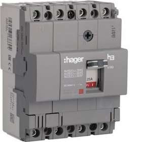 Disjoncteur boîtier moulé x160 4P 18kA 125A fixe|Hager-HAGHDA126L
