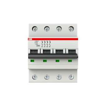 Disjoncteur S204P 4P 25A Courbe D Raccordement à vis - 25KA (4Modules)|ABB-ABB356465
