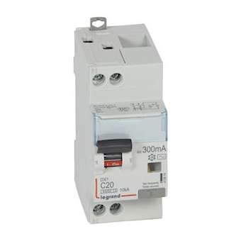 Disj diff monobloc DX³6000 10kA arrivée haut/départ bas vis U+N 20A typeAC 300mA|Legrand-LEG410814
