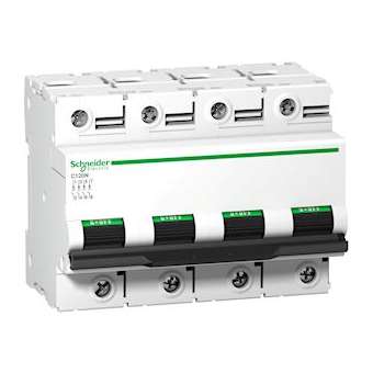 Disjoncteur C120N 4P 100 A, courbe D, 10 kA|Schneider Electric-SCHA9N18392