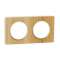 Odace Touch, plaque Bois naturel liseré Blanc 2 postes horiz./vert. 71mm