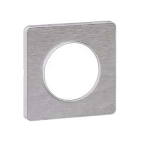 Odace Touch, plaque Aluminium martelé avec liseré Blanc 1 poste|Schneider Electric-SCHS520802K
