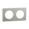 Odace Touch, plaque Aluminium martelé liseré Blanc 2 postes horiz./vert. 71mm|Schneider Electric-SCHS520804K