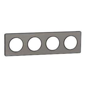 Odace Touch, plaque Alminium brossé liseré Anth. 4 post. horiz./vert. 71mm|Schneider Electric-SCHS540808J