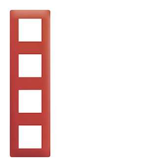 essensya Plaque 4 postes réversible entraxe 71mm Rouge émail|Hager-HAGWE474