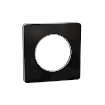 Odace Touch, plaque Aluminium brillant fumé avec liseré Alu 1 poste|Schneider Electric-SCHS530802K1