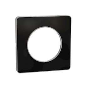 Odace Touch, plaque Aluminium brillant fumé avec liseré Alu 1 poste|Schneider Electric-SCHS530802K1