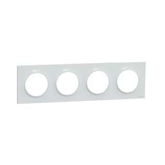 Odace Styl, plaque Blanc Recyclé 4 postes horizontaux ou verticaux entraxe 71mm|Schneider Electric-SCHS510708