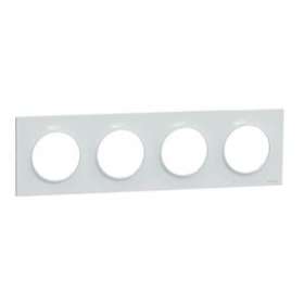 Odace Styl, plaque Blanc Recyclé 4 postes horizontaux ou verticaux entraxe 71mm|Schneider Electric-SCHS510708