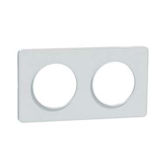 Odace Touch, plaque Blanc Recyclé 2 postes horiz. ou vert. entraxe 71mm|Schneider Electric-SCHS510804