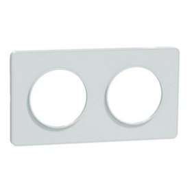 Odace Touch, plaque Blanc Recyclé 2 postes horiz. ou vert. entraxe 71mm|Schneider Electric-SCHS510804