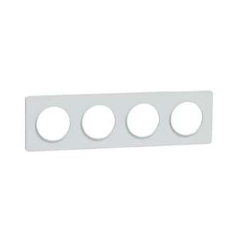 Odace Touch, plaque Blanc Recyclé 4 postes horiz. ou vert. entraxe 71mm|Schneider Electric-SCHS510808