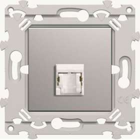 RJ45 essensya CAT.5e FTP simple Titane|Hager-HAGWE222T