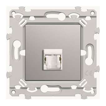 RJ45 essensya CAT.6 FTP simple Titane|Hager-HAGWE224T