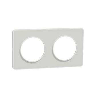 Odace Touch, plaque Translucide Blanc 2 postes horiz./vert. entraxe 71mm|Schneider Electric-SCHS520804R
