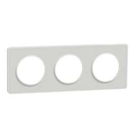Odace Touch, plaque Translucide Blanc 3 postes horiz./vert. entraxe 71mm|Schneider Electric-SCHS520806R