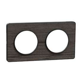 Odace Touch, plaque Bois Frêne liseré Anthracite 2 postes horiz./vert. 71mm|Schneider Electric-SCHS540804P3